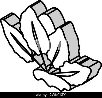 illustrazione vettoriale dell'icona isometrica del loto tiger Illustrazione Vettoriale