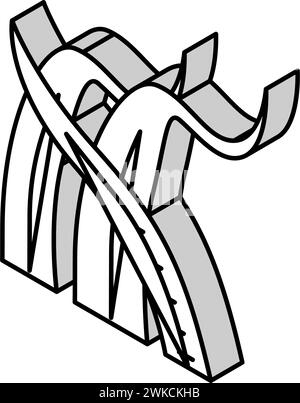 illustrazione vettoriale dell'icona isometrica di cryptocoryne balansae Illustrazione Vettoriale