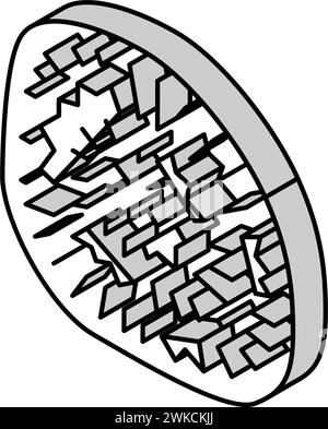 illustrazione vettoriale con icona isometrica a sfera marimo Illustrazione Vettoriale