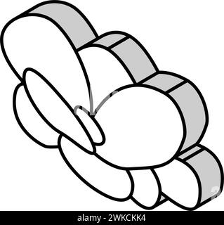 illustrazione vettoriale dell'icona isometrica della lattuga d'acqua Illustrazione Vettoriale