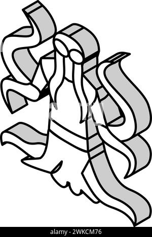 illustrazione vettoriale dell'icona isometrica dei tentacoli mostruosi Illustrazione Vettoriale
