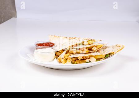 cena a base di pollo tacos fatto in casa Foto Stock