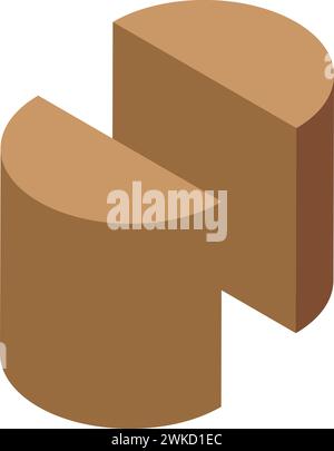 Icona del giocattolo vettore isometrico. Costruzione di bambini. Piano di costruzione Illustrazione Vettoriale