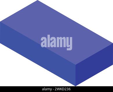 Icona Blue block Education vettore isometrico. Gioco dei pezzi. Gioca a mattoni Illustrazione Vettoriale
