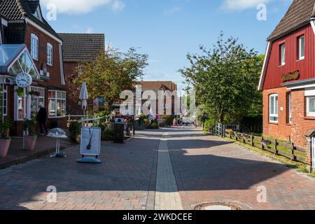 Straßenszenen aus Norddorf auf der Nordseeinsel Amrum im Sommer Foto Stock