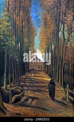 Viale dei pioppi in autunno (1884) di Vincent van Gogh (1853-1890) Foto Stock