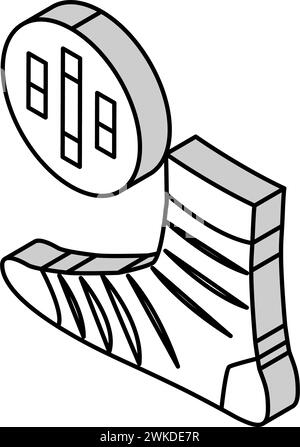 illustrazione vettoriale dell'icona isometrica della calza in materiale di bambù Illustrazione Vettoriale