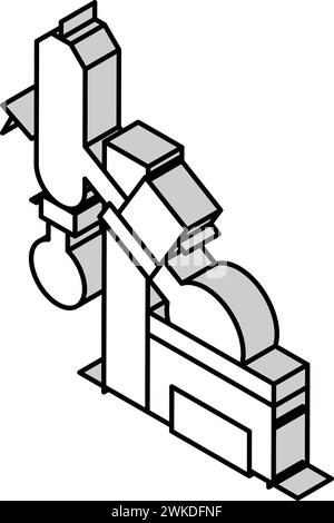 illustrazione vettoriale icona isometrica evaporatore a vuoto Illustrazione Vettoriale