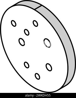 immagine vettoriale icona isometrica malattia cutanea della testa nera Illustrazione Vettoriale