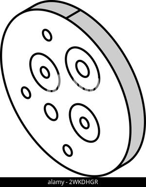 illustrazione vettoriale dell'icona isometrica della malattia della pelle dell'acne Illustrazione Vettoriale