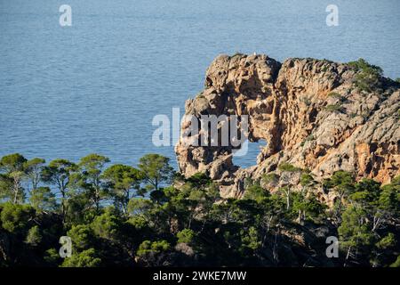 Sa Foradada término Municipal de Deyá, Maiorca, isole Baleari, Spagna. Foto Stock