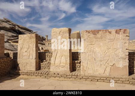 Il tempio di Gerf Hussein sull'isola nuova Kalabsha, vicino Assuan, Egitto Foto Stock