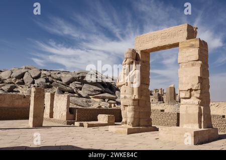 Il tempio di Gerf Hussein sull'isola nuova Kalabsha, vicino Assuan, Egitto Foto Stock