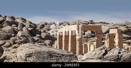 Il tempio di Gerf Hussein sull'isola nuova Kalabsha, vicino Assuan, Egitto Foto Stock