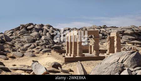 Il tempio di Gerf Hussein sull'isola nuova Kalabsha, vicino Assuan, Egitto Foto Stock