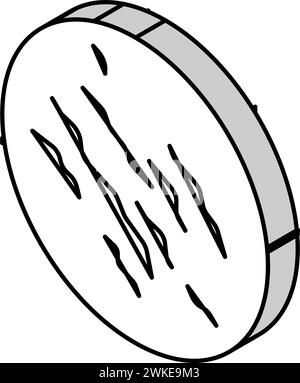 illustrazione vettoriale dell'icona isometrica della cicatrice inclinata o affondata Illustrazione Vettoriale