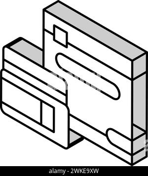 immagine vettoriale dell'icona isometrica cicatrice di nastro Illustrazione Vettoriale