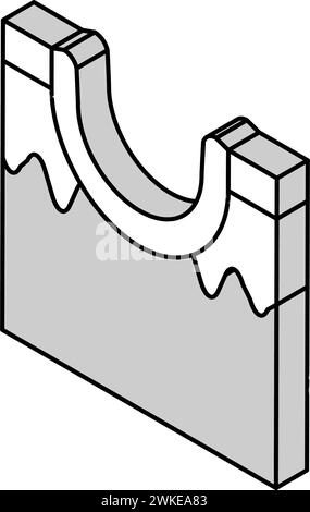 illustrazione vettoriale dell'icona isometrica cicatrice dell'acne Illustrazione Vettoriale