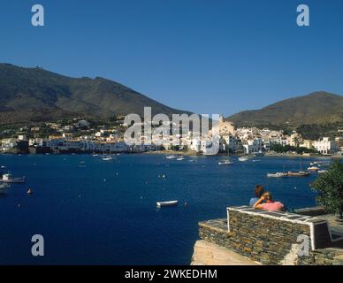 VISTA DEL PUEBLO DESDE EL MIRADOR. Posizione: ESTERNO. CADACHI. GERONA. SPAGNA. Foto Stock