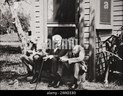 Foto d'epoca - Henry Ford, Thomas Edison e Harvey Firestone, c 1924 Foto Stock