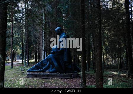 Jan Schmidt-Whitley/le Pictorium - immagini illustrative della Lituania. 19 febbraio 2024. lituania/Paesi Baltici/Vilnius - statua del soldato sovietico. Grutas Park è un museo all'aperto con una collezione di statue e altri oggetti emblematici dell'epoca sovietica. Fu fondata nel 2001 a circa 130 km a sud-ovest di Vilnius. Crediti: LE PICTORIUM/Alamy Live News Foto Stock