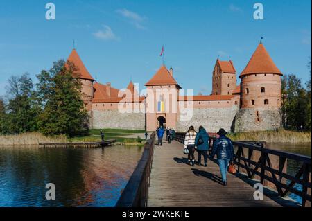 © Jan Schmidt-Whitley/le Pictorium/MAXPPP - Trakai 19/02/2024 Jan Schmidt-Whitley/le Pictorium - 19/02/2024 - lituanie/les pays Baltes/Trakai - Chateau de Trakai. Trakai etait l'un des principaux centers du Grand-Duche de Lituanie, et le chateau avait une grande importance Strategique. Le Chateau est un haut lieu du tourisme en Lituanie. - Valeurs Actuelles out, no jdd, jdd out, RUSSIA OUT, NO RUSSIA #norussia/19/02/2024 - lituania/paesi baltici/Trakai - Castello di Trakai. Trakai era uno dei centri principali del Granducato di Lituania, e il castello era di grande spessore Foto Stock