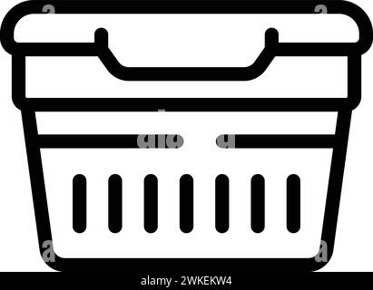 Vettore contorno icona contenitore a tenuta d'aria. Contenitore compatto impermeabile. Sacchetto ermetico di plastica Illustrazione Vettoriale