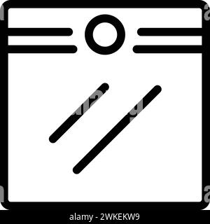 Vettore contorno icona involucro in plastica ermetica. Contenitore airless in nylon. Confezione di cibo conservato Illustrazione Vettoriale