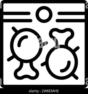 Vettore contorno icona sacca a tenuta di cibo. Pacchetto ermetico. Confezione ermeticamente trasparente Illustrazione Vettoriale