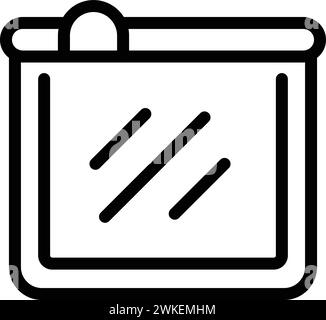 Vettore contorno icona busta sigillata. Sacchetto ermetico di plastica. Pacchetto di imballaggio ermetico Illustrazione Vettoriale