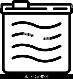 Avvolgimento dell'icona del sacchetto ermetico contorno vettore. Custodia trasparente senza aria. Confezione ermetica in plastica Illustrazione Vettoriale