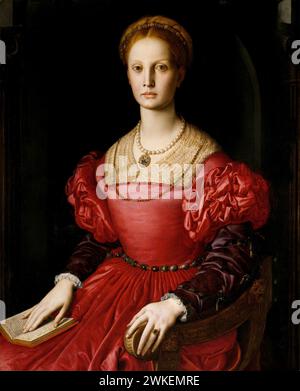 Ritratto di Lucrezia Panciatichi. Museo: Gallerie degli Uffizi, Firenze. Autore: Bronzino. Foto Stock