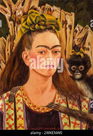 Autoritratto con scimmia. Museo: Museo Robert Brady, Cuernavaca. Autore: FRIDA KAHLO. Foto Stock