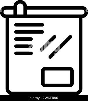 Vettore contorno icona airbag ermetico. Contenitore trasparente in plastica. Confezione sottovuoto sigillata Illustrazione Vettoriale