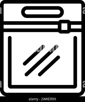 Simbolo della borsa a tenuta ermetica, vettore. Confezionamento ermetico. Confezione ermetica in plastica Illustrazione Vettoriale