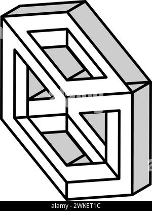 cubo forma geometrica impossibile illustrazione vettoriale icona isometrica Illustrazione Vettoriale