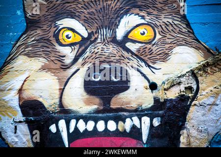 Alcune immagini molto sorprendenti dei superbi graffati del parco di skateboard Reykjavik. Foto Stock