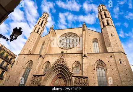 Basílica de Santa Maria del Mar, El Born, Barcellona, Catalogna, Spagna. Foto Stock