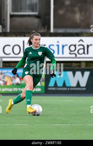 Carmarthen, Galles. 27 novembre 2022. Elena Cole della FAW Girls Academy South Under 16 in azione durante la partita della FAW Academy South Under 14 League tra Carmarthen Town Academy Under 14 e FAW Girls Academy South Under 16 al Richmond Park di Carmarthen, Galles, Regno Unito il 27 novembre 2022. Crediti: Duncan Thomas/Majestic Media. Foto Stock