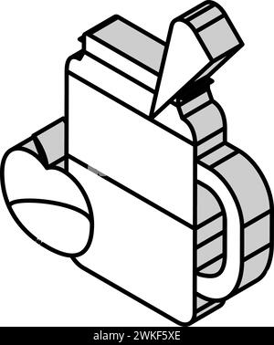 illustrazione vettoriale dell'icona isometrica del succo di mela del succo di frutta del cibo Illustrazione Vettoriale