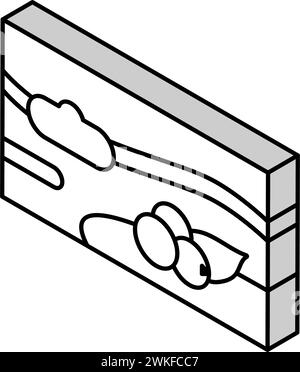 illustrazione vettoriale dell'icona isometrica del mirtillo del tè Illustrazione Vettoriale