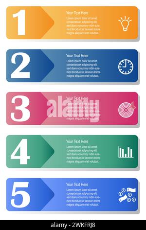 Modello infografico aziendale in 4 fasi Illustrazione Vettoriale