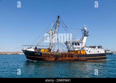 Argonaut BA 858 Trawler vicino a Brixham, Devon Foto Stock