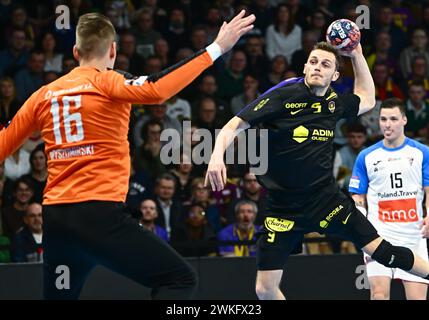 Nantes, Francia. 20 febbraio 2024. © PHOTOPQR/OUEST FRANCE/Franck Dubray ; Nantes ; 20/02/2024 ; Handball EHF European League HBC Nantes contre Gornik Zabrze Théo Avelange Demouge /H Nantes (foto Franck Dubray) crediti: MAXPPP/Alamy Live News Foto Stock