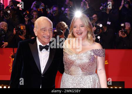 Martin Scorsese und Seine Tochter Francesca Scorsese bei der Ankunft zur Goldenen Ehrenbaer Gala im Rahmen der 74. Berlinale International Film Festival AM 20.02.2024 a Berlino Berlinale 2024- Goldener Eherenbaer Gala fuer Martin Scorsese *** Martin Scorsese e sua figlia Francesca Scorsese arrivano al Golden Honorary Bear Gala come parte del Berlinale International Film Festival 74 il 20 02 2024 a Berlino Berlinale 2024 Golden Honorary Bear Gala per Martin Scorsese Foto Stock