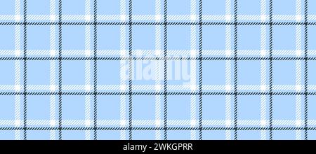 Ripetizione finestra senza interruzioni. Sfondo a quadri tartan a scacchi. Stampa texture flanella Tattersall per tessuti o tessuti. Sfondo blu, grigio, bianco. Sfondo vichy o vichy Illustrazione Vettoriale