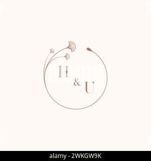 HU wedding monogram logo designIdeas come ispirazione Illustrazione Vettoriale