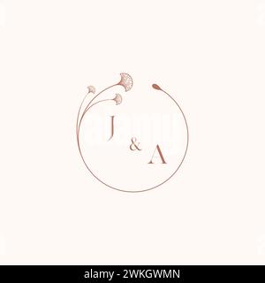 JA wedding monogramma logo designIdeas come ispirazione Illustrazione Vettoriale
