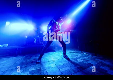 Milano, Italia. 20 febbraio 2024. Nick Taylor dei Dead Poet Society si esibisce dal vivo al Legend di Milano. Credito: SOPA Images Limited/Alamy Live News Foto Stock