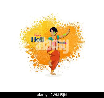 Illustrazione di uno sfondo astratto colorato Holi Foto Stock